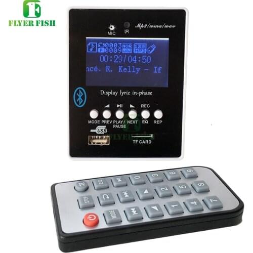 MP3 Alar music USB MP3 Player Module Support 32GB U-Disk TF Card Reader Media Lyric Blue LED Display Bluetooth TF Audio Board