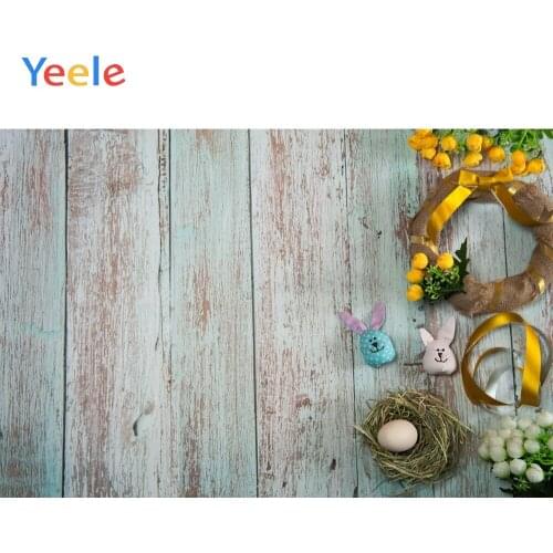 Merry Easter Wreath Flower Egg Wooden Floor Home Decoration Backdrop Photography Custom Photographic Background For Photo Studio
