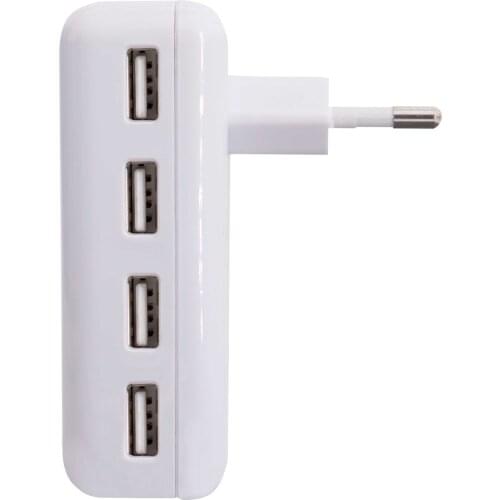 4 Port USB charger for mobile, smartphone, tablet. 30W, indicator leds, 5A, 5V