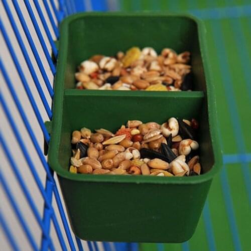 1pc 2in1 Parrot Food Water Bowl Dual Feeding Cup Plastic Bird Pigeons Cage Water Food Feeder Bird Parrot Pet Aviary Water Bowl