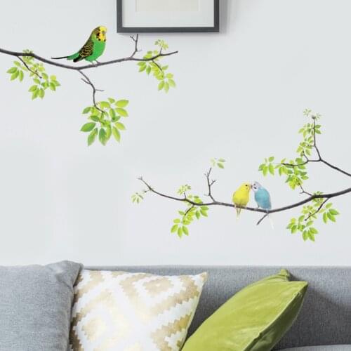 1Pc Wall Decals Birds on Tree Peel and Stick Fresh Removable Wall Stickers for Kids Living Room Bedroom Nursery Room