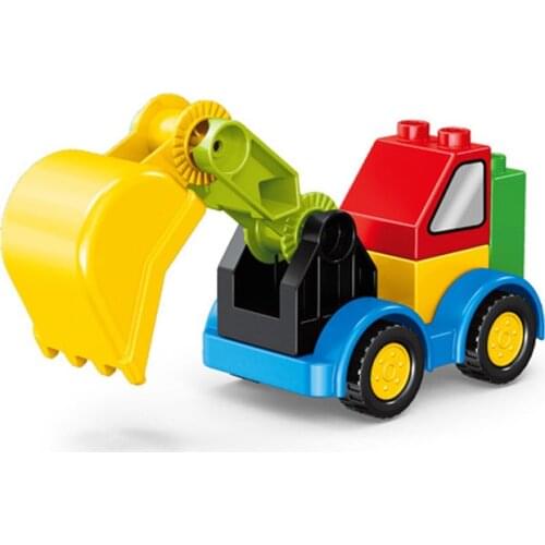 2020 new Big Size Building Blocks compatible with duploed Truck Freight car Police car colorful creation MOC DIY baby Kids Toy