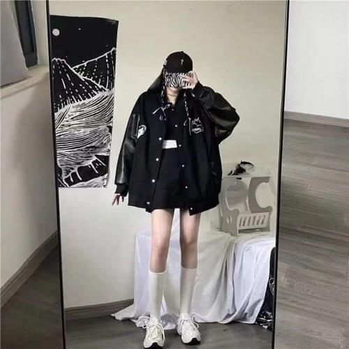 2021 new jacket female spring and autumn hundred answers Harajuku style ins tide loose student print Korean jacket baseball