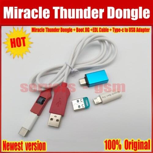 2020 Newest Original Miracle Thunder Dongle +Miracle Boot JIG +EDL Cable for china mobile phones Unlock Repairing unlock