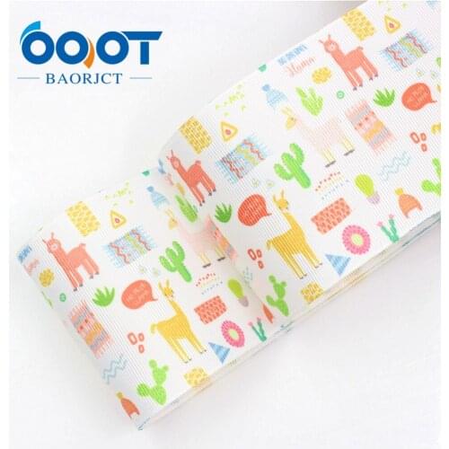 3" Wide 75mm cartoon sheep Printed Grosgrain Ribbon 10 Yards DIY Hair Bow Festival Wedding Party Birthday Bridal Decoration