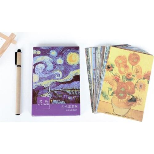 30pcs Vintage Oil Painting Postcard Greeting Card Message Card Birthday Letter Paper Korean Stationery School Supplies