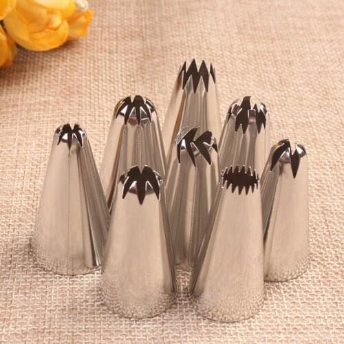 8Pcs/Set Stainless Steel Icing Piping Cream Nozzles Fondant Cupcake Flower Tips Fondant Baking Accessories Cake Decorating Tools