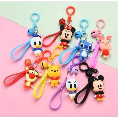 Disney Mickey Mouse Minnie Donald Duck Spiderman bag pendant cute cartoon keychain school bag pendant girl boy souvenir gift toy