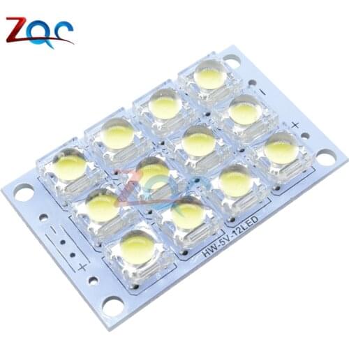 DC 3V-5V 12 Bits LED Super Bright White Piranha LED board Night LED Lights Lamp Module 12Bit