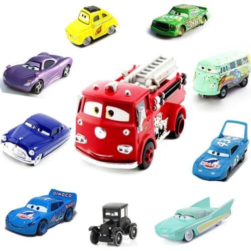 Disney Pixar Cars 2 3 Lightning Mcqueen Mater The King Chick Hicks 1:55 Diecast Vehicle Metal Alloy Boy Kid Toys Christmas Gift