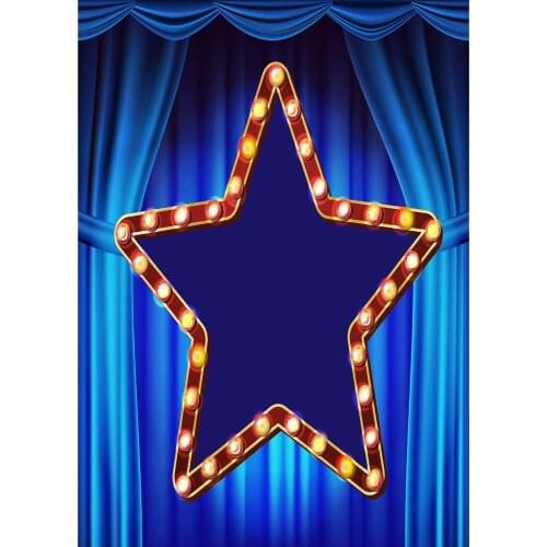 Photography Backdrops Blue Curtain Star Light Customized Backgrounds for Children Birthday Baby Shower Photocall Photo Studio