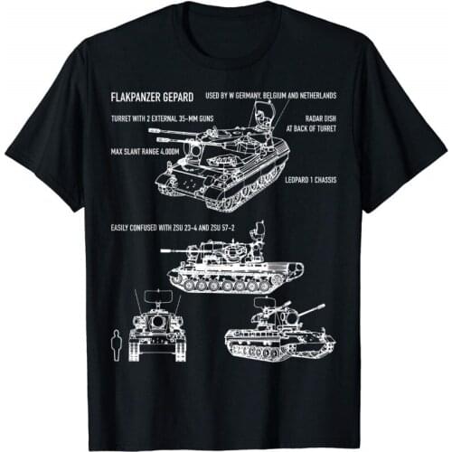 Flakpanzer Gepard Anti-Aircraft Tank Spaag T-Shirts Gift 2019 MenS Fashion Short Sleeved Camisetas Slim Fit Tops & T-Shirts