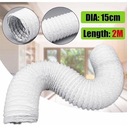 2 Meter Exhaust Pipe Flexible Air Conditioner Spare Parts Exhaust Pipe Vent Hose Outlet 150mm Ventilation Duct Vent Hose