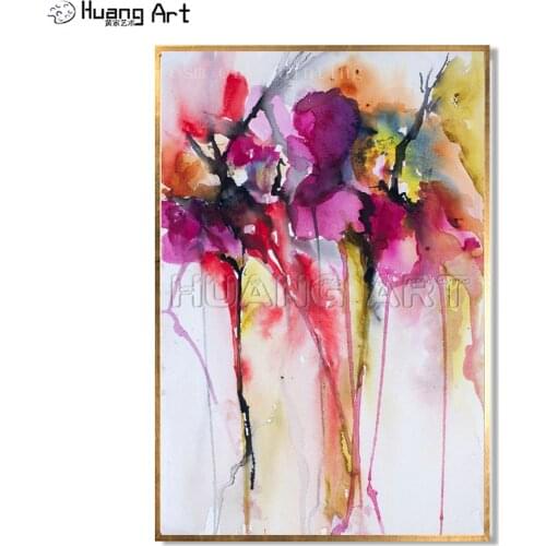New Style Picture Handmade Modern Abstract Flower Wall Art Oil Painting Hand Painted Watercolor Flowers Canvas Oil Painting