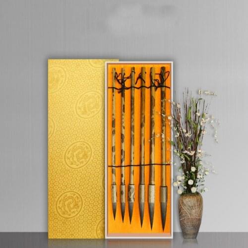 Chinese Brush Pen Upscale Mouse Whisker Calligraphy Brush Pen Set 6pcs Huzhou Chinese Painting Writing Brush Caligrafia