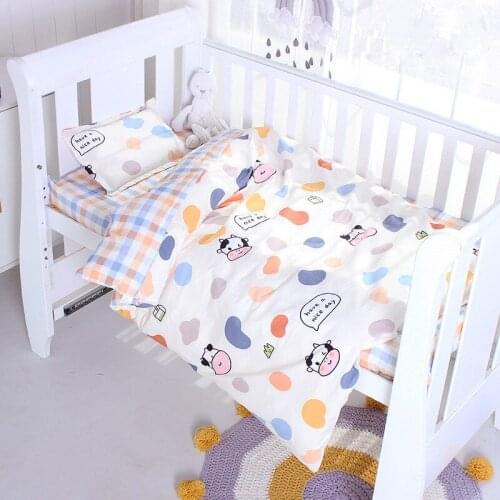 Baby Bedding Sets Cotton Print Infant Newborn Crib Bed Linen Baby Bed Duvet Cover Pillowcase Fitted Cot Sheet Kids Room Decor