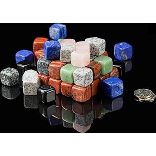 Natural Gems Ice Cubes Reusable Chilling Stones for Whiskey Wine Keep Drink Cold Cooling Cube Chilling Kitchen Party Bar Tool