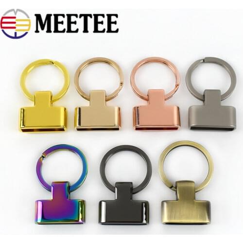 2/4pcs Meetee Metal Key Ring Buckle 24mm Split Rings for Bags Strap Belt Keychain Handmade Leather Hardware Accessories