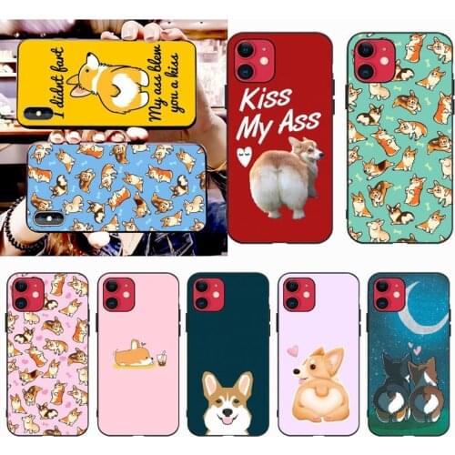 Cute Cartoon Love Corgi Dog Butt Phone Case For iphone 12 11 Pro Max Mini XS Max 8 7 6 6S Plus X 5S SE 2020 XR Cover