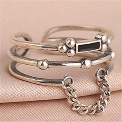 Miuoxion Retro Multi-Layer Tassels Ring Personality Fashion Punk Party Jewelry For Women Feature Namour Charm Gift All Seasons