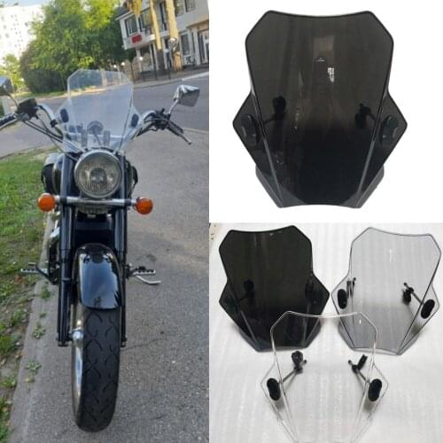 Modification Motorcycle Universal Front cover Windscreen Windshield With support frame For Yamaha XJ6 SP smoke black and clear
