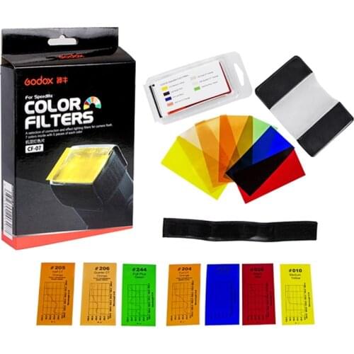 Godox CF-07 Universal 35 Pieces Speedlite Color Filter Kit Photography Gels Filters Set for Canon Nikon Sony Yongnuo Flash Light