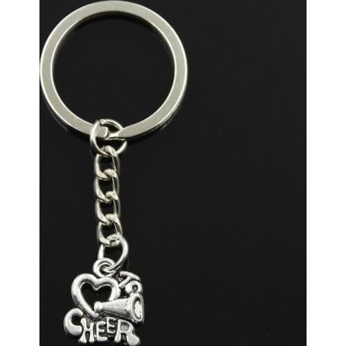 New Fashion Keychain 17x16mm Cheer Love Cheerleading Pendants DIY Men Jewelry Car Key Chain Ring Holder Souvenir For Gift