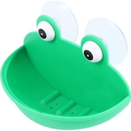SUPEHOMES Soap Dish Holder For Kitchen Bathroom ABS Durable with Suction Cups Frogs Shaped Soap Case Household Accessory