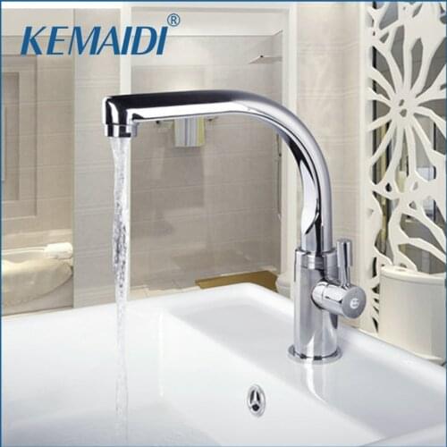 KEMAIDI Newly Deck Mounted Chrome Swivel Kitchen & Bathroom Wash Basin Sink Vessel Kitchen Torneira Cozinha Tap Mixer Faucet