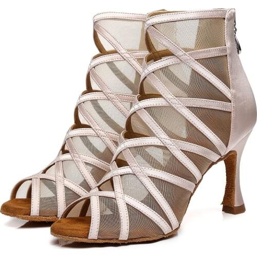 Jazz Shoes Dance Dance Shoes WomenS Latin Women Shoes Dance Boots White Cuban High Heels Softe Outsole IDancing