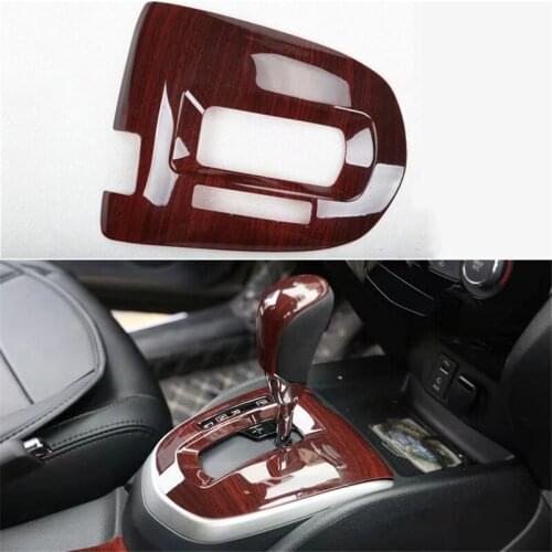 ABS wood grain For Nissan QASHQAI J11 Car gear shift knob frame panel Decoration Cover Trims auto accessories car styling