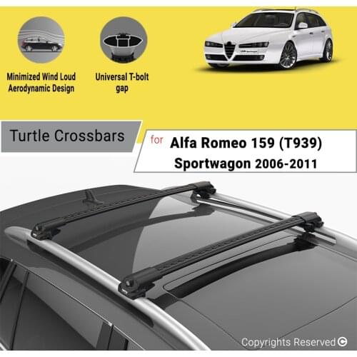 BARS FOR ALFA ROMEO 159 SPORTWAGON (T939) 2006 - 2011 ALUMINUM ALLOY SIDEBARS CAR ROOF RACK LUGGAGE CARRIER CROSSBAR