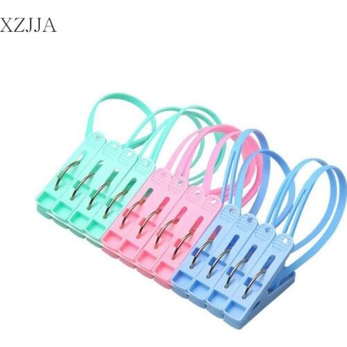 XZJJA 12Pcs/lot Plastic Clothes Pegs Laundry Hanging Clothes Pins Clips Household Clothespins Socks Underwear Drying Rack Holder