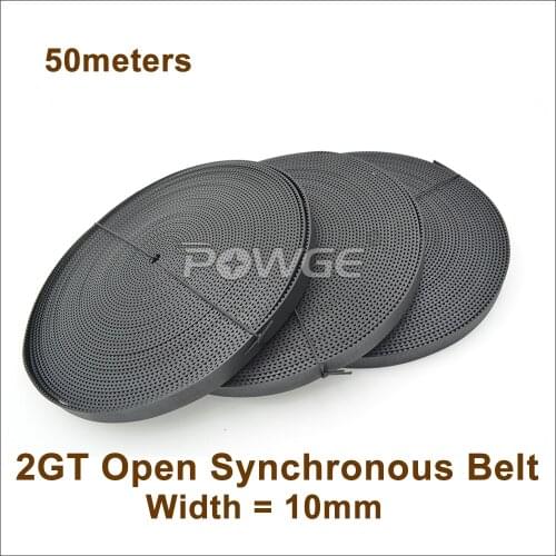 POWGE 2M 2MGT 2GT Timing Belt Width=10mm GT2 Rubber Open Synchronous Belt Small backlash Linear Motion 3D Printer 50meters