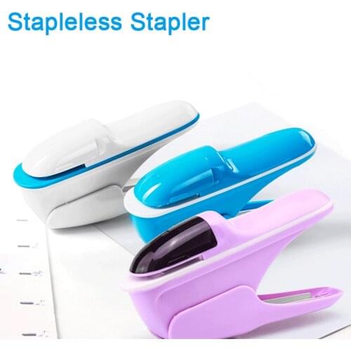 Fromthenon Hand-held Mini Safe Stapler Staple Free Stapleless 7 Sheets Capacity for Paper Binding Business School Office