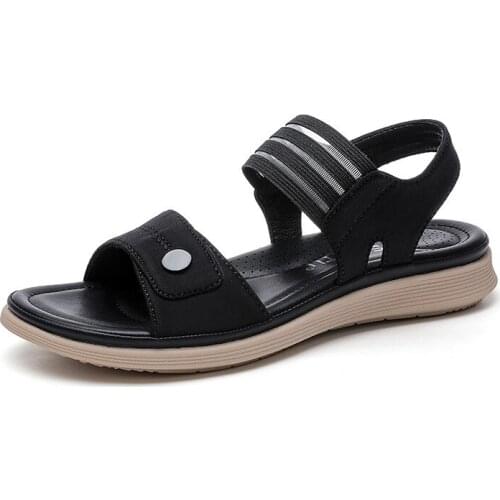 SIKETU Brand 2021 Original New Summer Flat Sandals Shiny Metal Casual Womens Shoes National Plus Size Beach Metalic