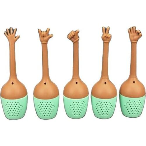 Silicone Tea Infuser Creative Gesture Tea Strainer Simple Scented Tea Herbal Filter Teaware Sieves Tools Kitchen Accessories