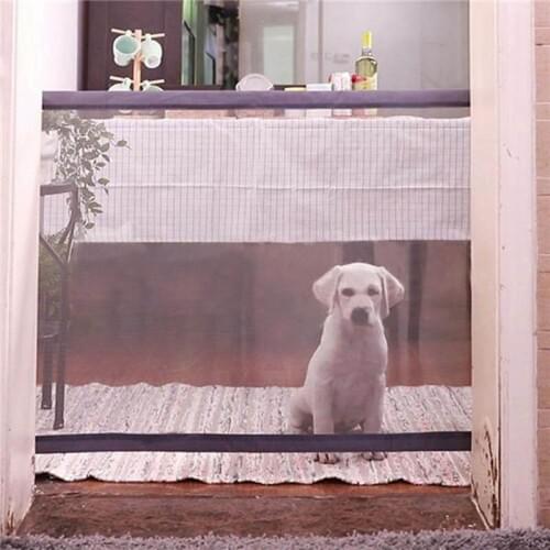 Folding Dog Mesh Gate Portable Pet Isolation Fence Safety Puppy Enclosure Safe Guard Protection Barrier For Small And Large Dogs