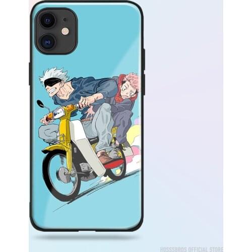 Yuji Itadori Satoru Gojo Jujutsu Kaisen for iPhone SE 6 6s 7 8 Plus X XR XS 11 12 Mini Pro Max Glass Phone Case Cover Shell