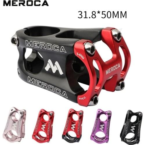 MEROCA Mountain Bike Stem Aluminum Alloy CNC Ultra Light Hollow Out Short Stems 31.8*50mm Iamok Bicycle Parts