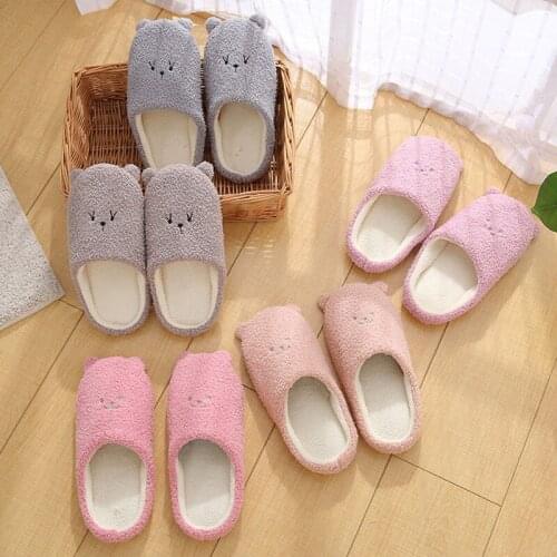 Women House Slippers Soft Striped Indoor Mute Cotton Slipper Non-Slip Warm Plush Unisex Home Floor Shoes Comfortable Sandals
