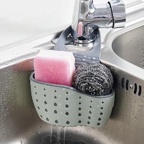 Convenient Suction Cup Sink Shelf Soap Sponge Drain Rack Kitchen Sucker Storage Hanging Basket