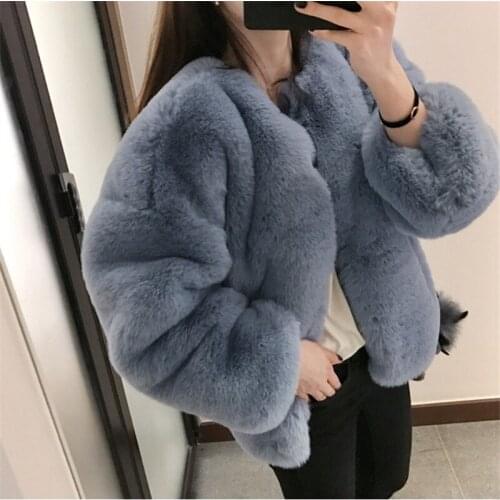 Winter Warm Fluffy Faux Fur Coats Short Jackets Women Furry Fake Fur Cropped Jacket Turn Down Collar Open Front Overcoat Black