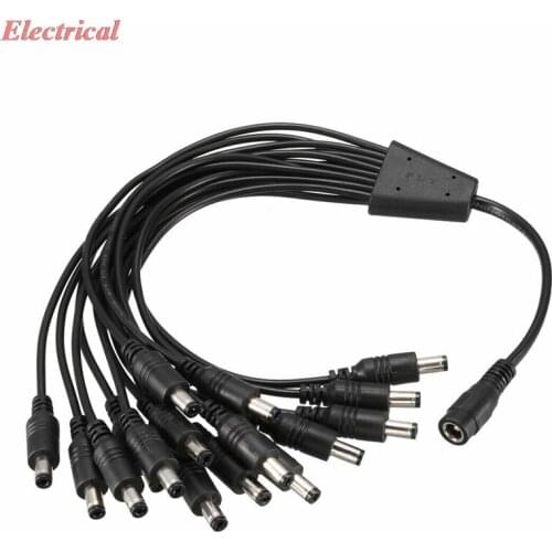 1pc 1 DC Female to 16 DC Male 5.5 x 2.1mm Power Extension Wire For CCTV Camera