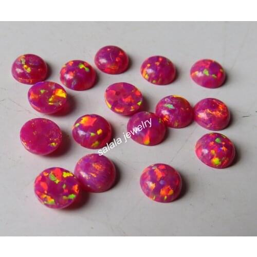 100pcs/lot OP23 Carmine Fire Opal 5mm Round Opal Synthetic Round Cabochon Opal Round Opal Cabochon Stone for Jewelry