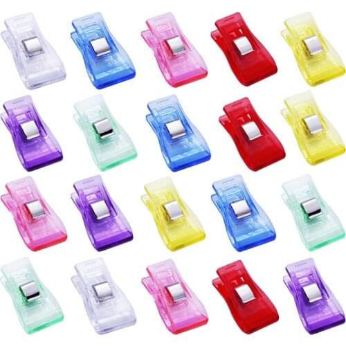 20PCS Mixed Plastic Garment Clips Holder for DIY Patchwork Fabric Quilting Craft Sewing Knitting Clips Home Office Supply