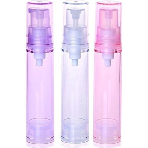 30 x Travel 10ML 3 Colors Airless Essence Lotion Pump Refillable Bottle 1/3OZ Vacuum Toiletries Facial Hand Cream Container