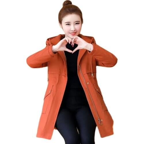 Plus Velvet Thicken Womens Windbreakers Coat Winter New Style Hooded ZipperLladies Jacket Mid-long Waist Womens Casual Jacket