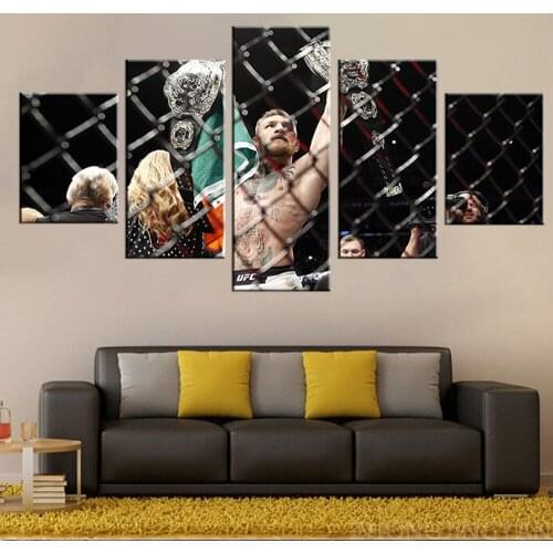 Home Decor Popular Paintings On Canvas 5 Panel Conor Mcgregor Framework Pictures Vintage Posters And Prints On The Wall
