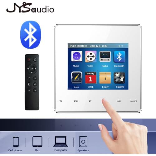 Home music player mini bluetooth wall amplifier 2.8 inches touch key with FM radio USB TF card fast music playback function
